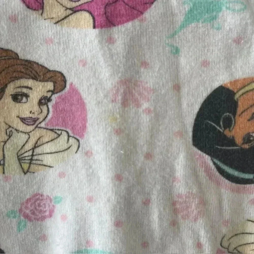 2 PC Girls Size 3T Disney Princess Cotton Pajama Set - Ariel, Belle, Jasmine